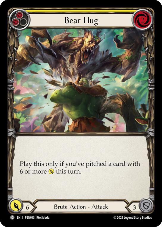 Bear Hug (Yellow) (Rainbow Foil) [PEN013] (Compendium of Rathe)  Rainbow Foil | Boutique FDB TCG