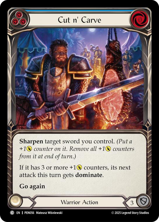 Cut N Carve (Blue) (Rainbow Foil) [PEN056] (Compendium of Rathe)  Rainbow Foil | Boutique FDB TCG