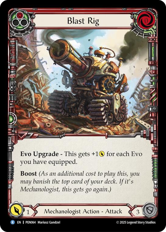 Blast Rig (Red) (Rainbow Foil) [PEN064] (Compendium of Rathe)  Rainbow Foil | Boutique FDB TCG