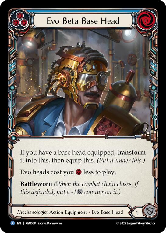Evo Beta Base Head (Blue) (Cold Foil) [PEN068] (Compendium of Rathe)  Cold Foil | Boutique FDB TCG