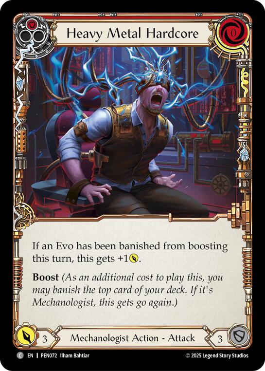 Heavy Metal Hardcore (Red) (Rainbow Foil) [PEN072] (Compendium of Rathe)  Rainbow Foil | Boutique FDB TCG