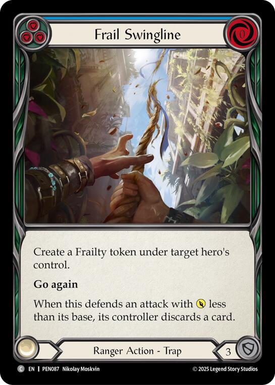 Frail Swingline (Blue) (Rainbow Foil) [PEN087] (Compendium of Rathe)  Rainbow Foil | Boutique FDB TCG