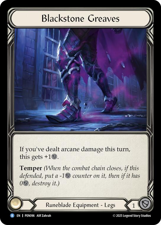 Blackstone Greaves [PEN096] (Compendium of Rathe)  Cold Foil | Boutique FDB TCG