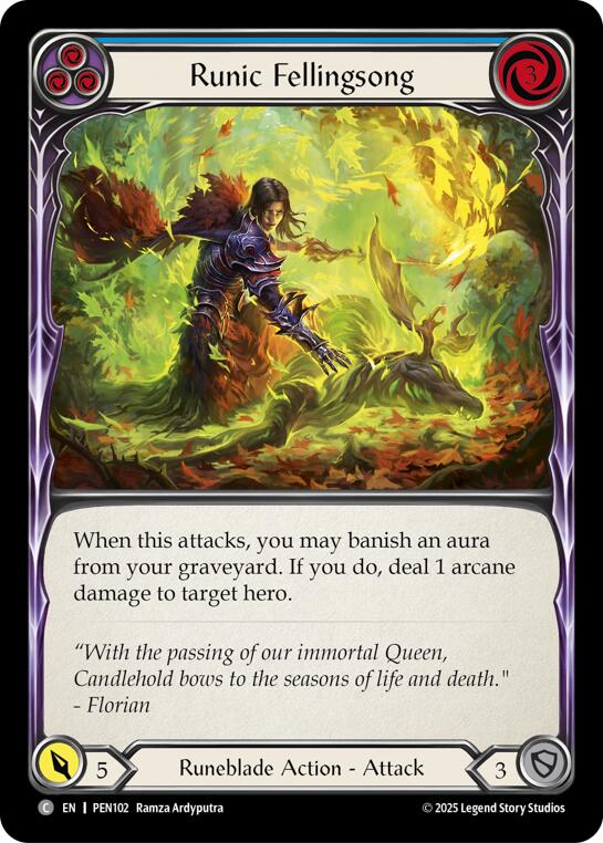 Runic Fellingsong (Blue) (Regular) [PEN102] (Compendium of Rathe) | Boutique FDB TCG