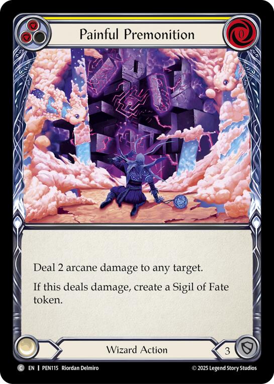 Painful Premonition (Yellow) (Rainbow Foil) [PEN115] (Compendium of Rathe)  Rainbow Foil | Boutique FDB TCG