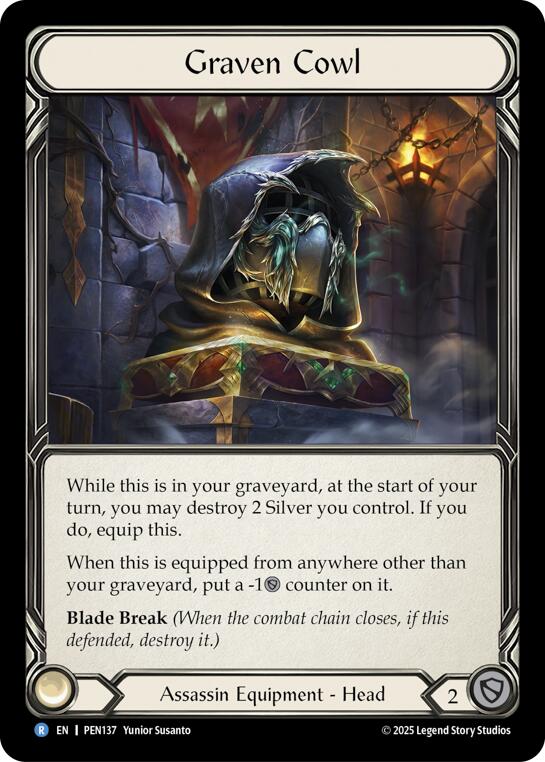 Graven Cowl [PEN137] (Compendium of Rathe)  Cold Foil | Boutique FDB TCG
