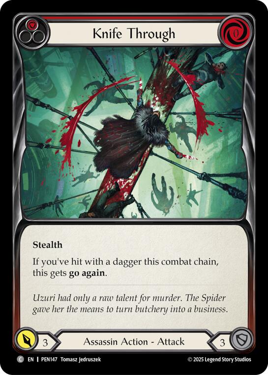Knife Through (Red) (Regular) [PEN147] (Compendium of Rathe) | Boutique FDB TCG
