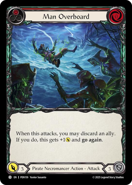 Man Overboard (Red) (Rainbow Foil) [PEN159] (Compendium of Rathe)  Rainbow Foil | Boutique FDB TCG