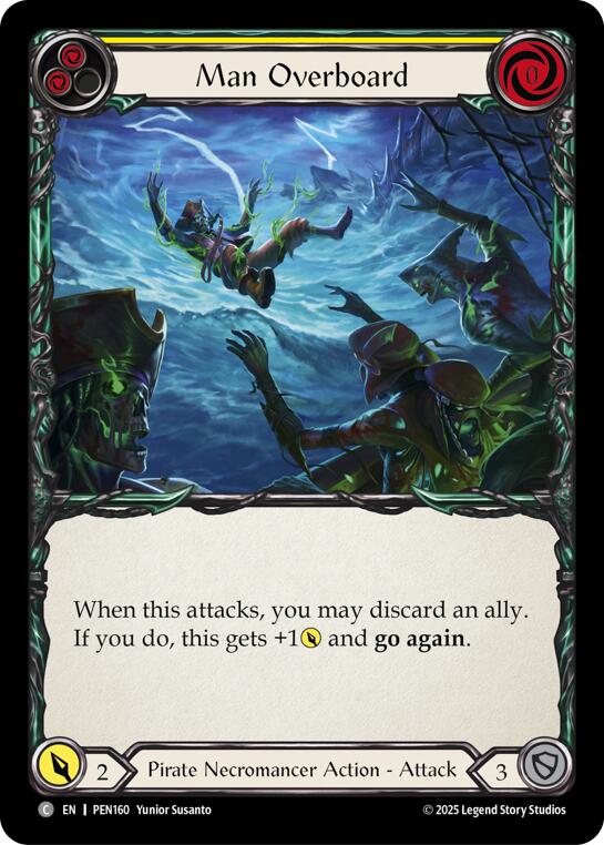Man Overboard (Yellow) (Rainbow Foil) [PEN160] (Compendium of Rathe)  Rainbow Foil | Boutique FDB TCG
