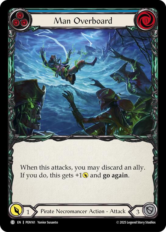 Man Overboard (Blue) (Rainbow Foil) [PEN161] (Compendium of Rathe)  Rainbow Foil | Boutique FDB TCG