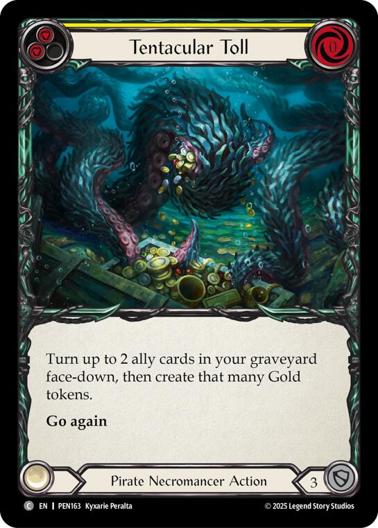Tentacular Toll (Yellow) (Rainbow Foil) [PEN163] (Compendium of Rathe)  Rainbow Foil | Boutique FDB TCG