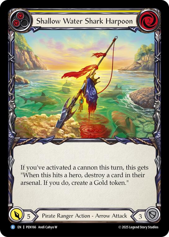 Shallow Water Shark Harpoon (Yellow) (Rainbow Foil) [PEN166] (Compendium of Rathe)  Rainbow Foil | Boutique FDB TCG