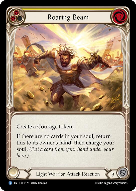Roaring Beam (Yellow) (Rainbow Foil) [PEN178] (Compendium of Rathe)  Rainbow Foil | Boutique FDB TCG