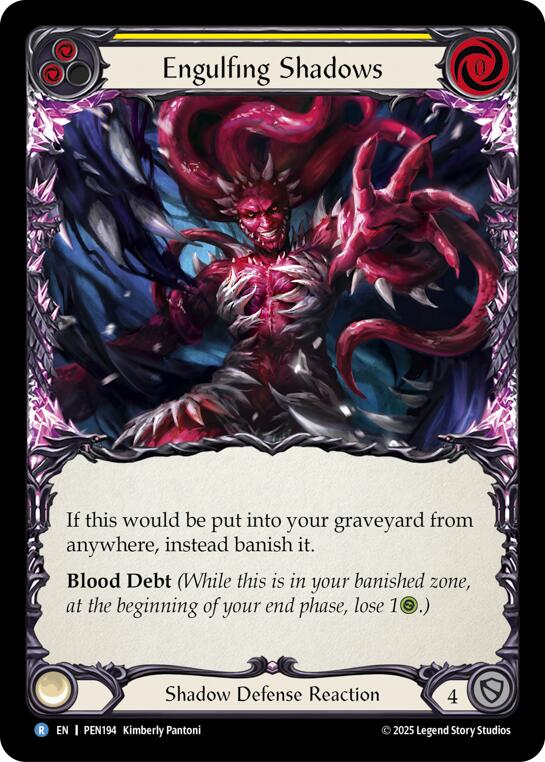 Engulfing Shadows (Yellow) (Rainbow Foil) [PEN194] (Compendium of Rathe)  Rainbow Foil | Boutique FDB TCG