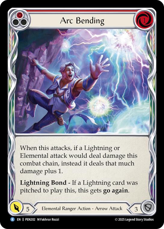 Arc Bending (Red) (Rainbow Foil) [PEN202] (Compendium of Rathe)  Rainbow Foil | Boutique FDB TCG