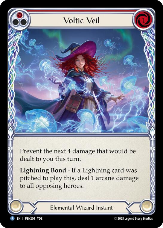 Voltic Veil (Red) (Rainbow Foil) [PEN204] (Compendium of Rathe)  Rainbow Foil | Boutique FDB TCG