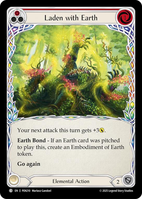 Laden With Earth (Red) (Rainbow Foil) [PEN210] (Compendium of Rathe)  Rainbow Foil | Boutique FDB TCG