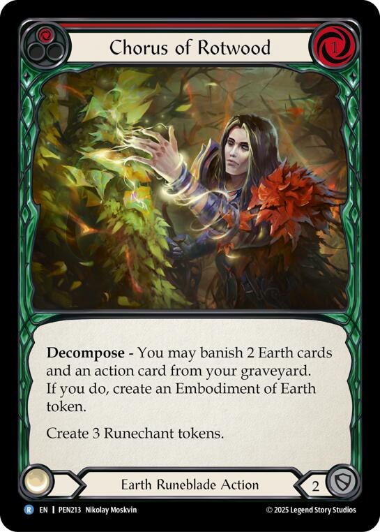 Chorus Of Rotwood (Red) (Rainbow Foil) [PEN213] (Compendium of Rathe)  Rainbow Foil | Boutique FDB TCG