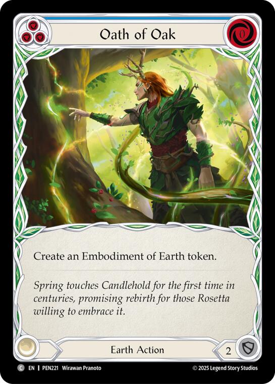 Oath Of Oak (Blue) (Rainbow Foil) [PEN221] (Compendium of Rathe)  Rainbow Foil | Boutique FDB TCG