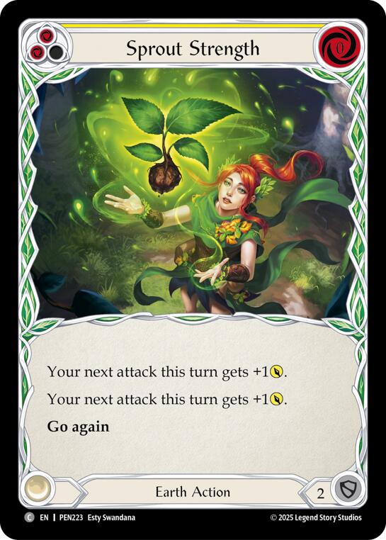 Sprout Strength (Yellow) (Rainbow Foil) [PEN223] (Compendium of Rathe)  Rainbow Foil | Boutique FDB TCG