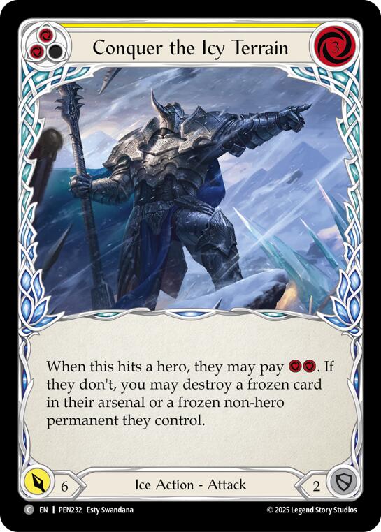 Conquer The Icy Terrain (Yellow) (Rainbow Foil) [PEN232] (Compendium of Rathe)  Rainbow Foil | Boutique FDB TCG