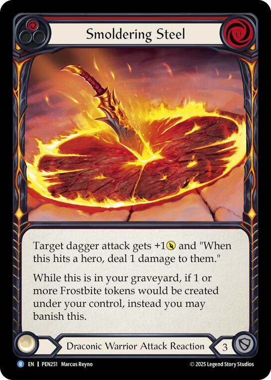 Smoldering Steel (Red) (Rainbow Foil) [PEN251] (Compendium of Rathe)  Rainbow Foil | Boutique FDB TCG