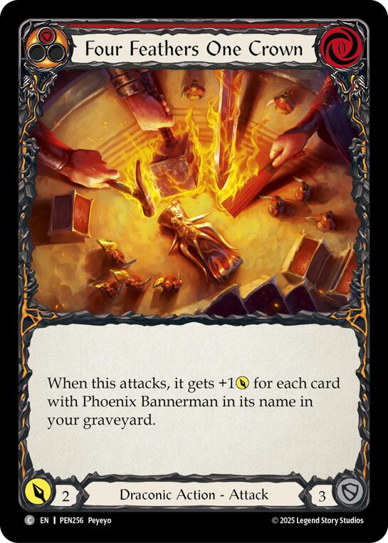 Four Feathers One Crown (Red) (Regular) [PEN256] (Compendium of Rathe) | Boutique FDB TCG
