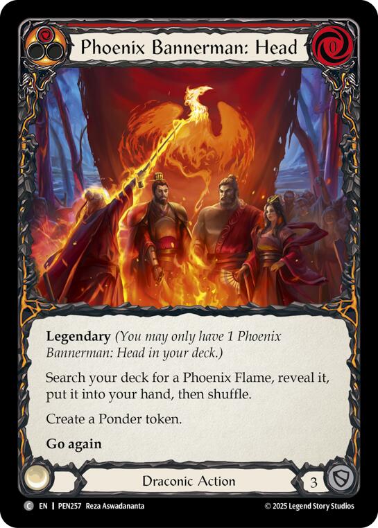 Phoenix Bannerman Head (Red) (Rainbow Foil) [PEN257] (Compendium of Rathe)  Rainbow Foil | Boutique FDB TCG