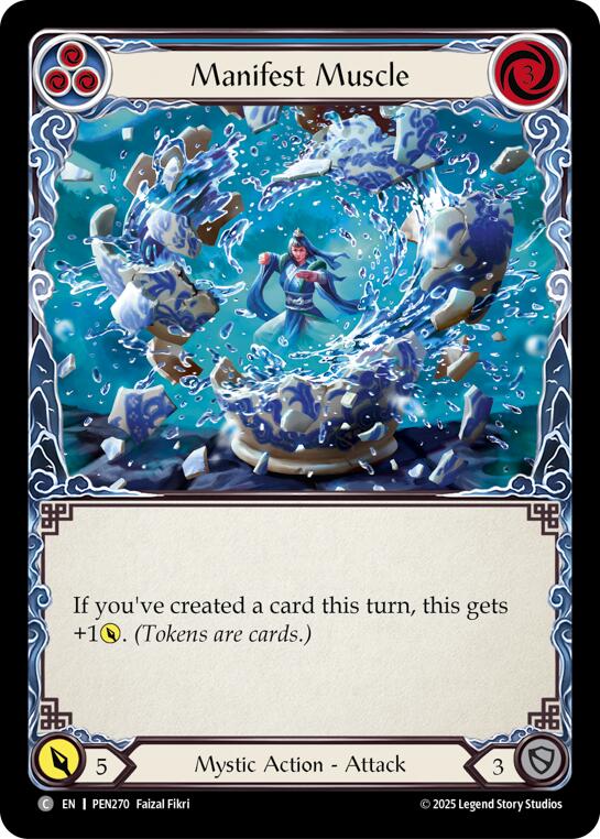 Manifest Muscle (Blue) (Rainbow Foil) [PEN270] (Compendium of Rathe)  Rainbow Foil | Boutique FDB TCG