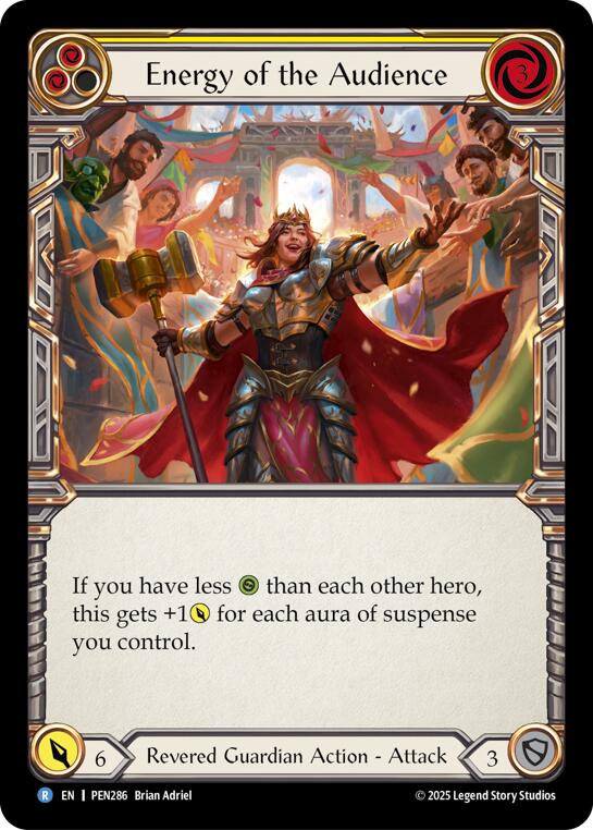 Energy Of The Audience (Yellow) (Rainbow Foil) [PEN286] (Compendium of Rathe)  Rainbow Foil | Boutique FDB TCG