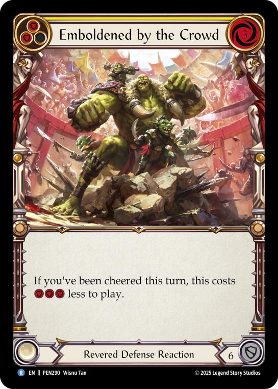 Emboldened By The Crowd (Yellow) (Rainbow Foil) [PEN290] (Compendium of Rathe)  Rainbow Foil | Boutique FDB TCG