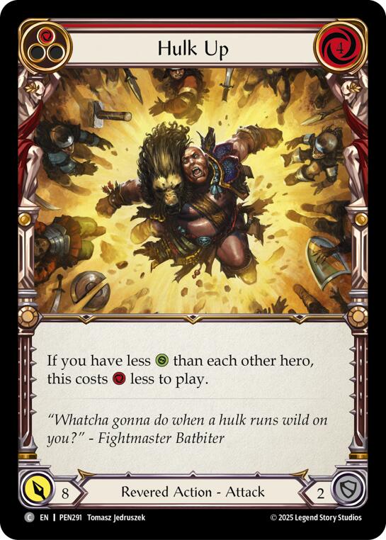 Hulk Up (Red) (Regular) [PEN291] (Compendium of Rathe) | Boutique FDB TCG