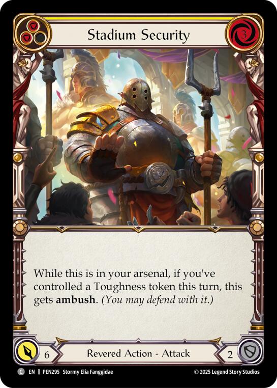 Stadium Security (Yellow) (Rainbow Foil) [PEN295] (Compendium of Rathe)  Rainbow Foil | Boutique FDB TCG