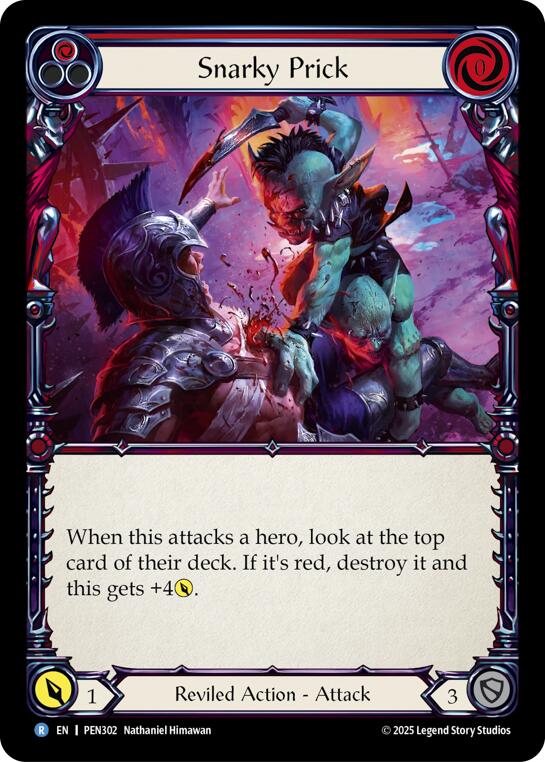 Snarky Prick (Red) (Rainbow Foil) [PEN302] (Compendium of Rathe)  Rainbow Foil | Boutique FDB TCG