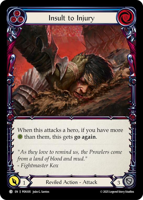 Insult To Injury (Blue) (Rainbow Foil) [PEN305] (Compendium of Rathe)  Rainbow Foil | Boutique FDB TCG