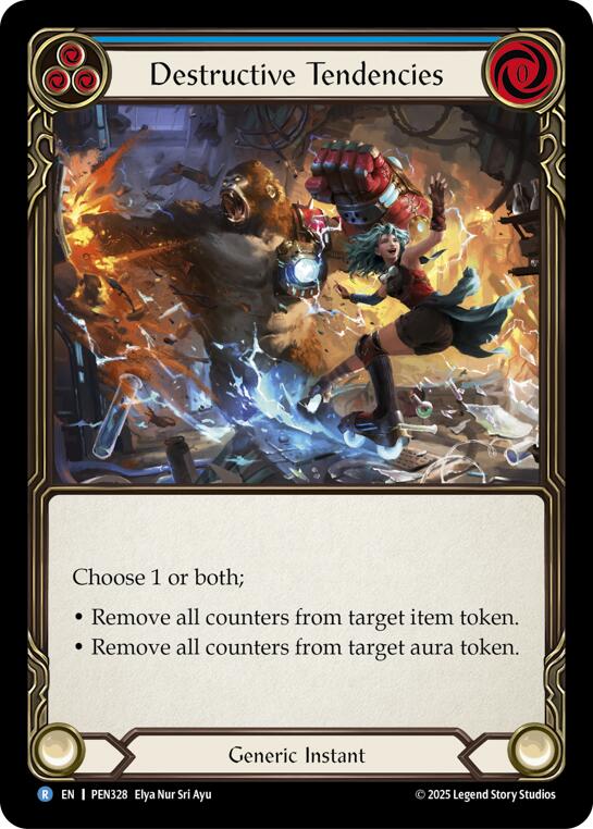 Destructive Tendencies (Blue) (Regular) [PEN328] (Compendium of Rathe) | Boutique FDB TCG