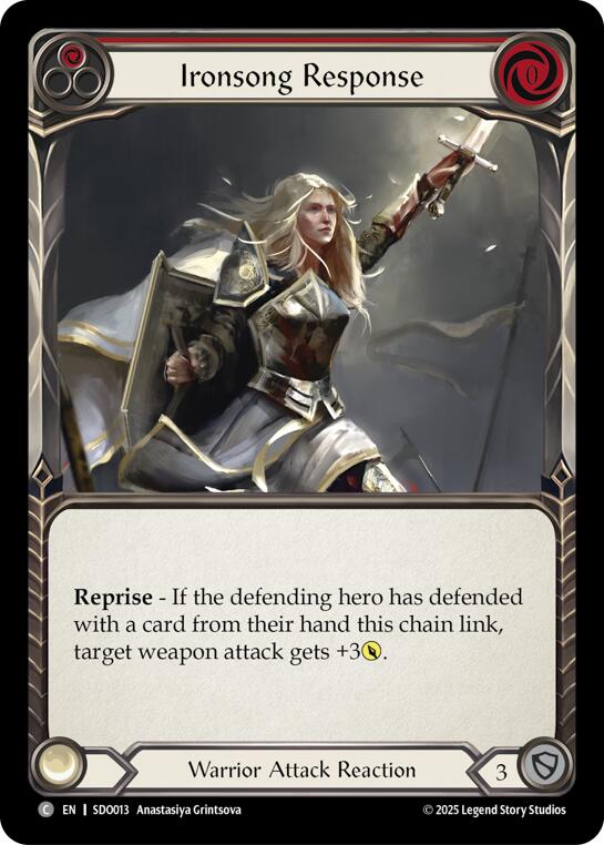 Ironsong Response (Red) (Regular) [SDO013] (Silver Age Chapter 2) | Boutique FDB TCG