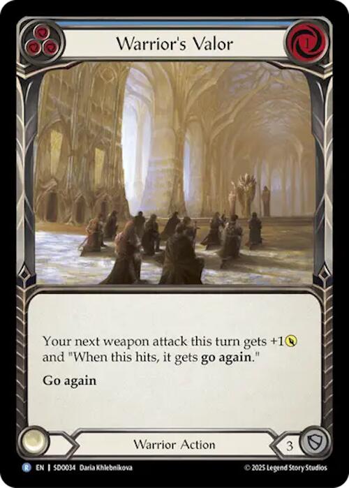 Warrior's Valor (Blue) (Regular) [SDO034] (GEM Pack 2) | Boutique FDB TCG