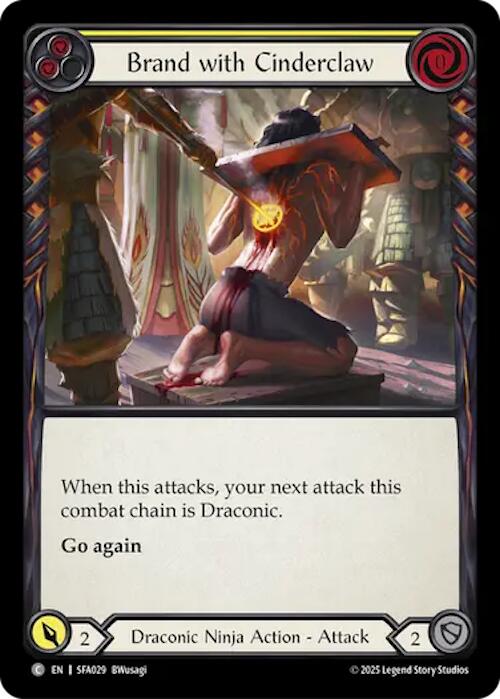 Brand with Cinderclaw (Yellow) (Regular) [SFA029] (Silver Age Chapter 2) | Boutique FDB TCG