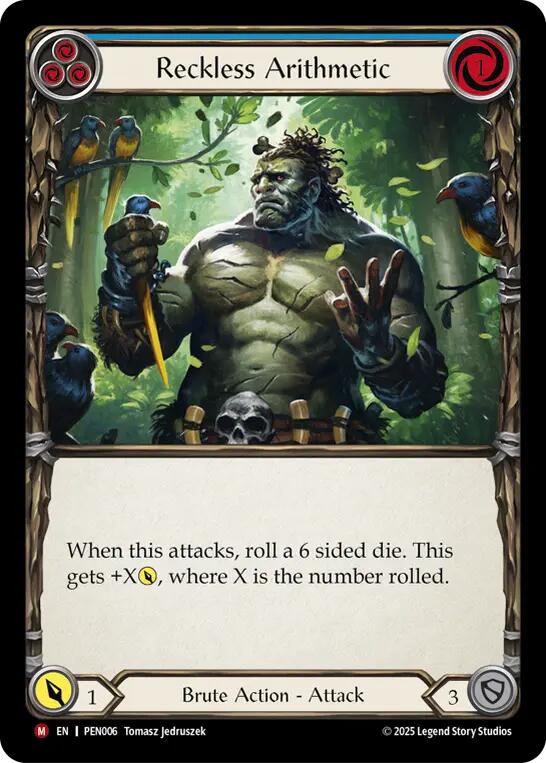 Reckless Arithmetic (Blue) [PEN006] (Compendium of Rathe)  Rainbow Foil | Boutique FDB TCG