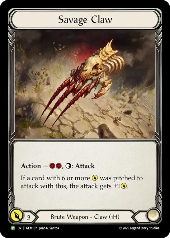 Savage Claw [GEM107] (GEM Pack 4)  Cold Foil | Boutique FDB TCG