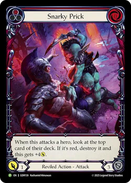 Snarky Prick [GEM139] (GEM Pack 4)  Rainbow Foil | Boutique FDB TCG