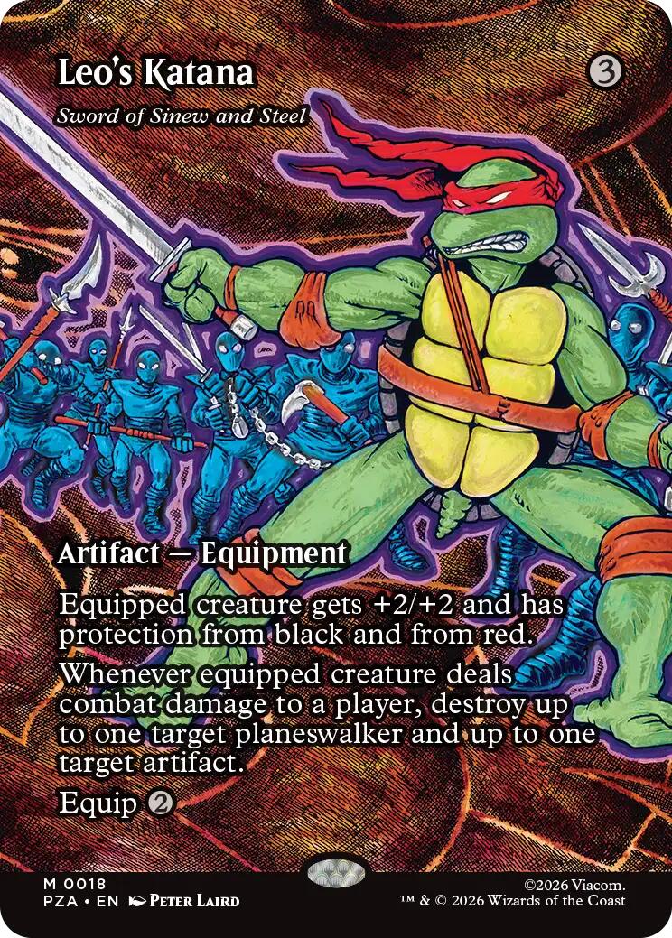 Leo's Katana - Sword of Sinew and Steel (Borderless) [Teenage Mutant Ninja Turtles Eternal-Legal] | Boutique FDB TCG