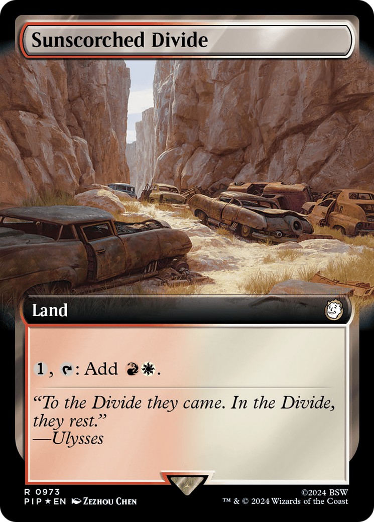 Sunscorched Divide (Extended Art) (Surge Foil) [Fallout] | Boutique FDB TCG