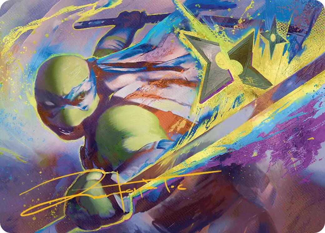 Leonardo's Technique Art Card (Gold-Stamped Signature) [Teenage Mutant Ninja Turtles Art Series] | Boutique FDB TCG