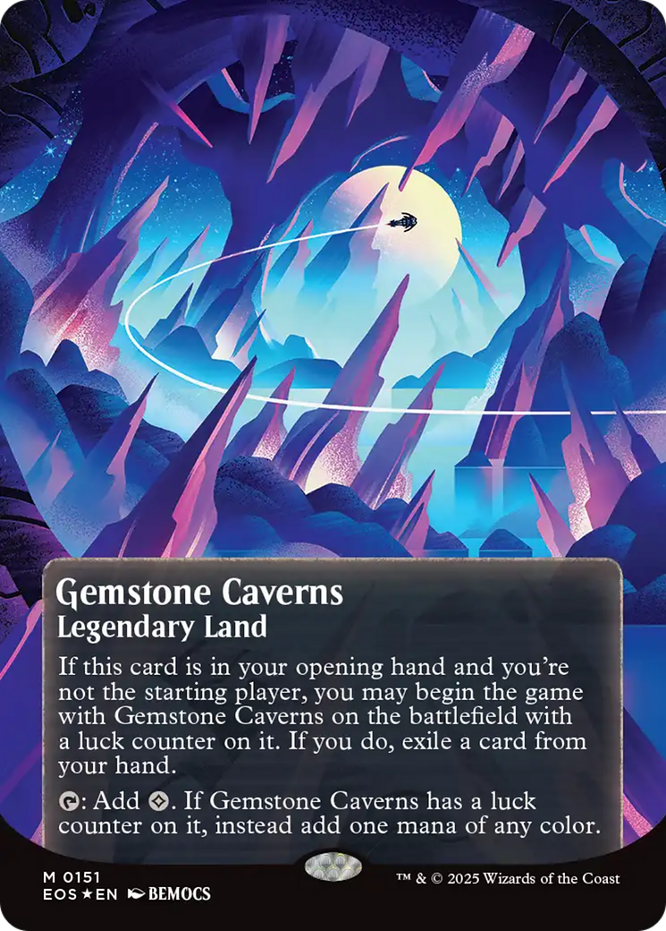 Gemstone Caverns (0151) (Borderless) (Galaxy Foil) [Edge of Eternities: Stellar Sights] | Boutique FDB TCG