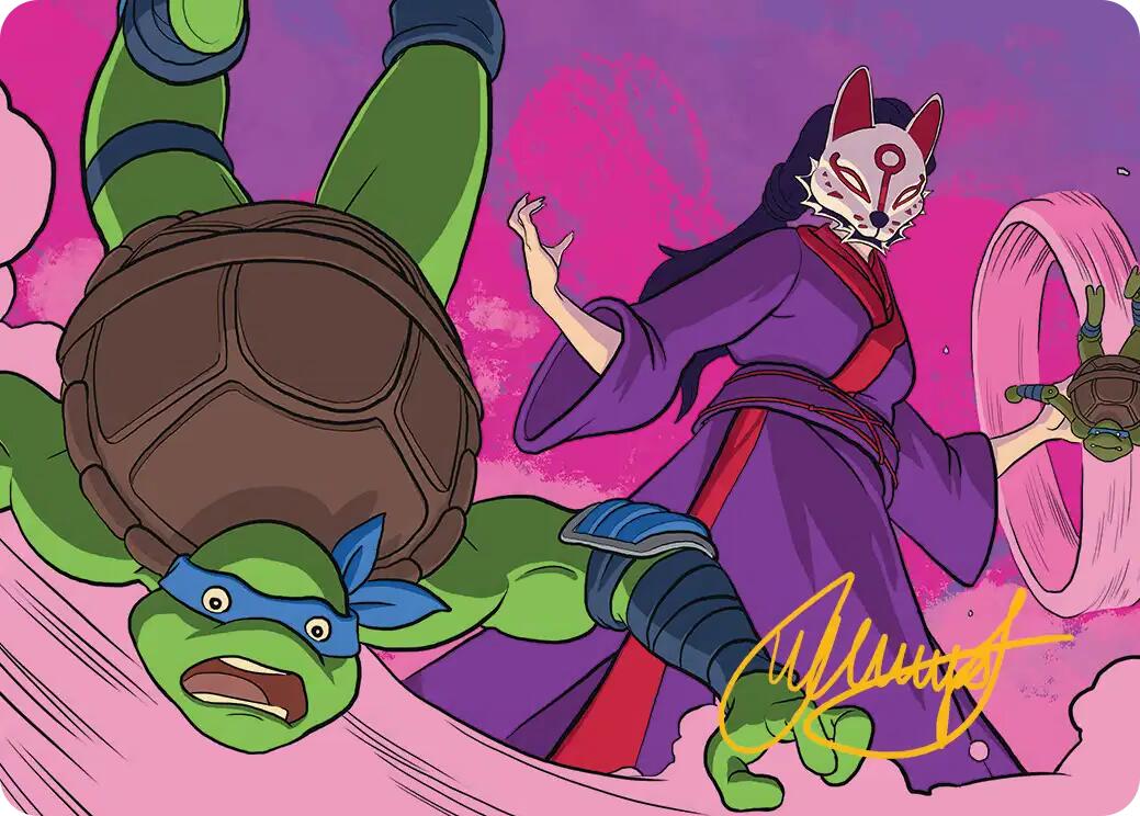 Kitsune's Technique Art Card (Gold-Stamped Signature) [Teenage Mutant Ninja Turtles Art Series] | Boutique FDB TCG