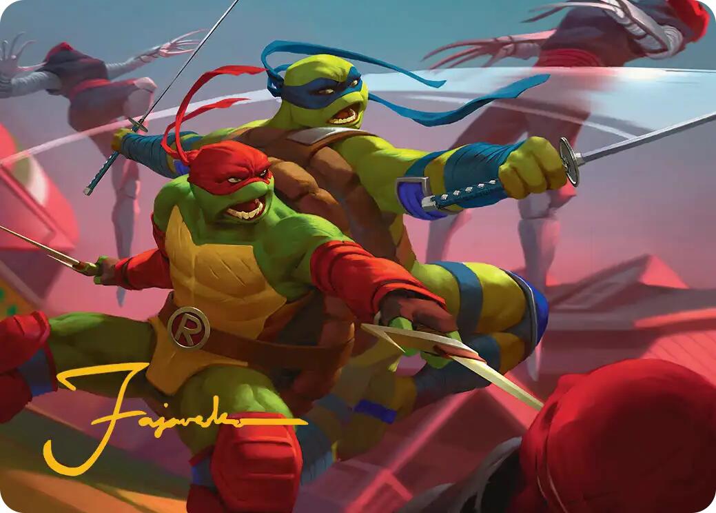 Raph & Leo, Sibling Rivals Art Card (Gold-Stamped Signature) [Teenage Mutant Ninja Turtles Art Series] | Boutique FDB TCG