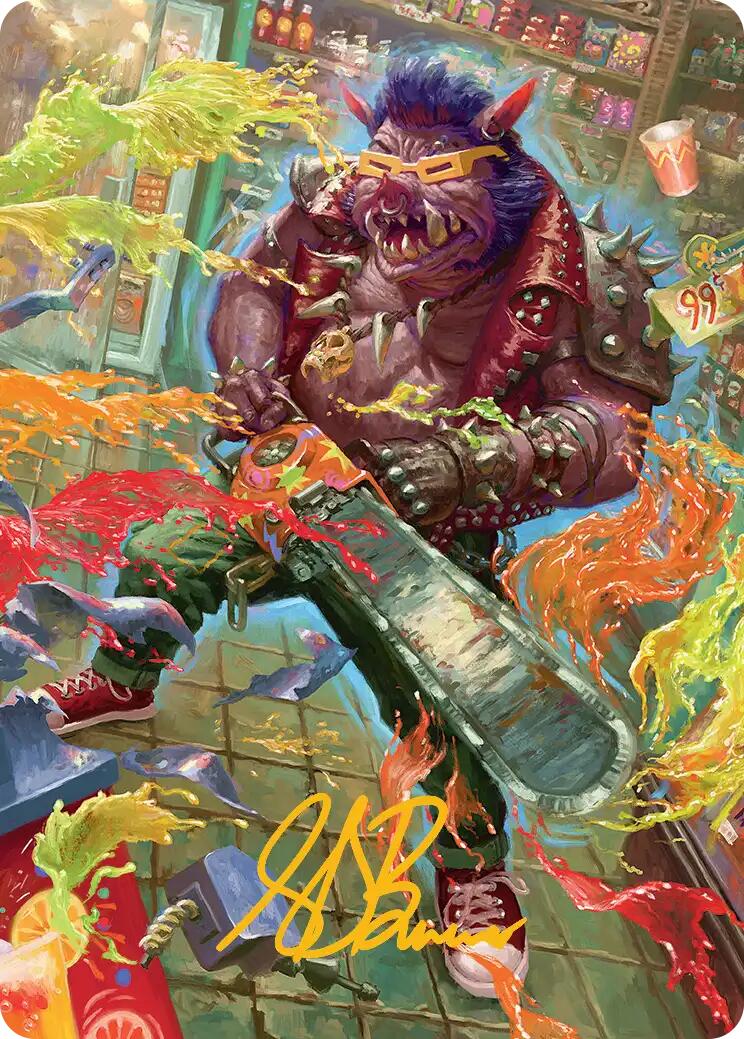 Bebop, Porcine Punk Art Card (Gold-Stamped Signature) [Teenage Mutant Ninja Turtles Art Series] | Boutique FDB TCG