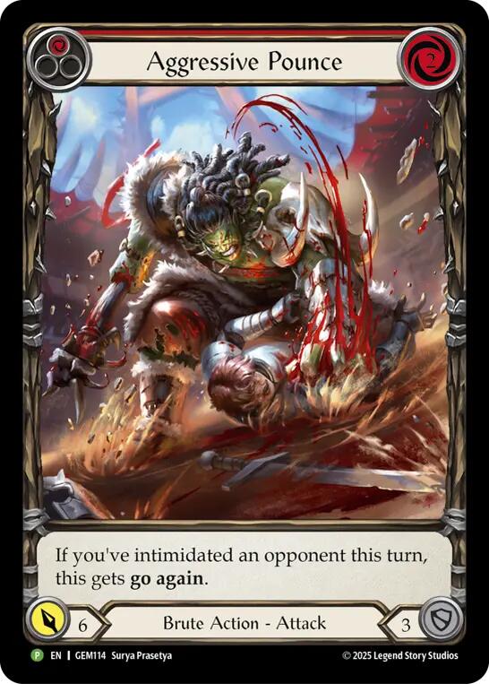 Aggressive Pounce (Red) [GEM114] (GEM Pack 4)  Rainbow Foil | Boutique FDB TCG